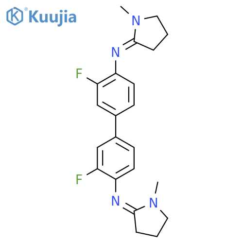 [1,1'-Biphenyl]-4,4'-diamine, 3,3'-difluoro-N,N'-bis(1-methyl-2-pyrrolidinylidene)- structure