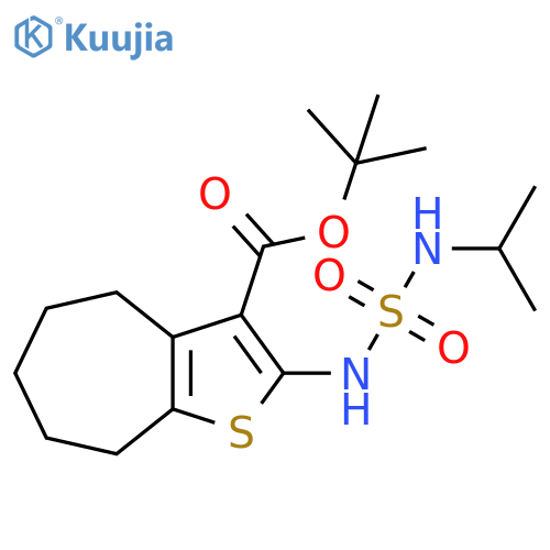 4H-Cyclohepta[b]thiophene-3-carboxylic acid, 5,6,7,8-tetrahydro-2-[[[(1-methylethyl)amino]sulfonyl]amino]-, 1,1-dimethylethyl ester structure