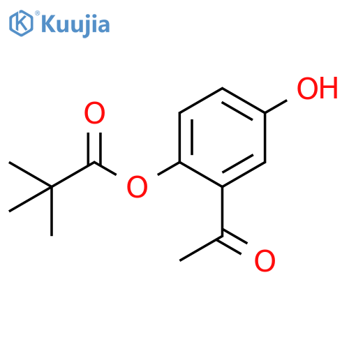 Propanoic acid, 2,2-dimethyl-, 2-acetyl-4-hydroxyphenyl ester structure