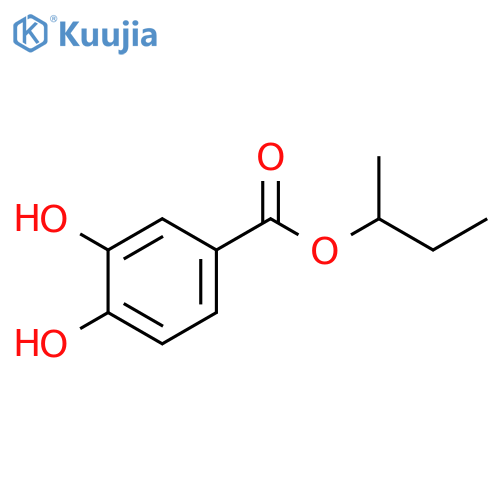 Benzoic acid, 3,4-dihydroxy-, 1-methylpropyl ester structure