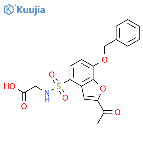 Glycine,N-[[2-acetyl-7-(phenylmethoxy)-4-benzofuranyl]sulfonyl]- structure