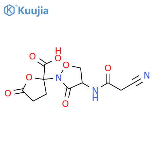 2-Furancarboxylic acid,2-[4-[(cyanoacetyl)amino]-3-oxo-2-isoxazolidinyl]tetrahydro-5-oxo- structure