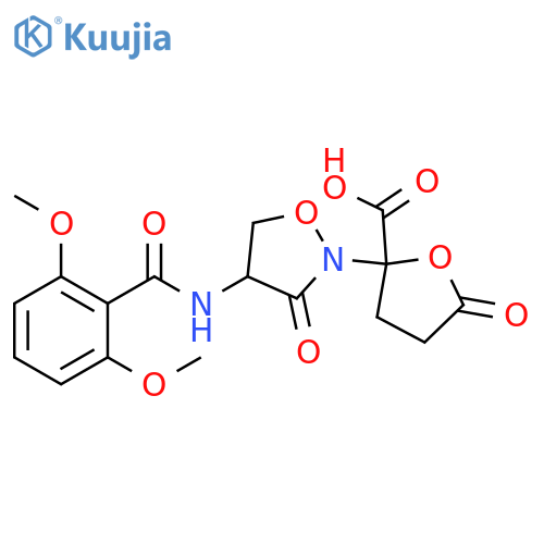 2-Furancarboxylic acid,2-[4-[(2,6-dimethoxybenzoyl)amino]-3-oxo-2-isoxazolidinyl]tetrahydro-5-oxo- structure