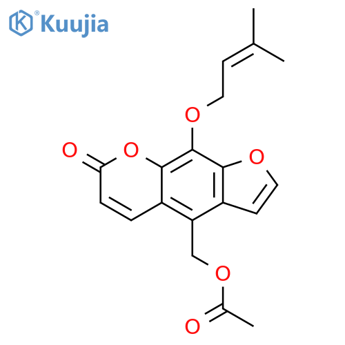 7H-Furo[3,2-g][1]benzopyran-7-one,4-[(acetyloxy)methyl]-9-[(3-methyl-2-butenyl)oxy]- structure