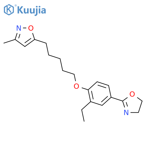 Isoxazole, 5-[5-[4-(4,5-dihydro-2-oxazolyl)-2-ethylphenoxy]pentyl]-3-methyl- structure