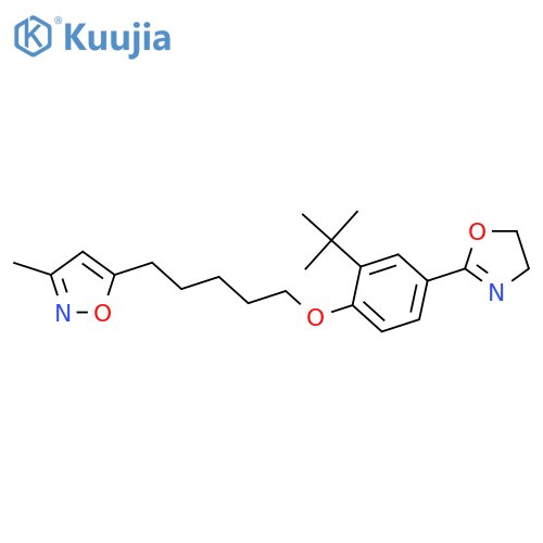 Isoxazole,5-[5-[4-(4,5-dihydro-2-oxazolyl)-2-(1,1-dimethylethyl)phenoxy]pentyl]-3-methyl- structure