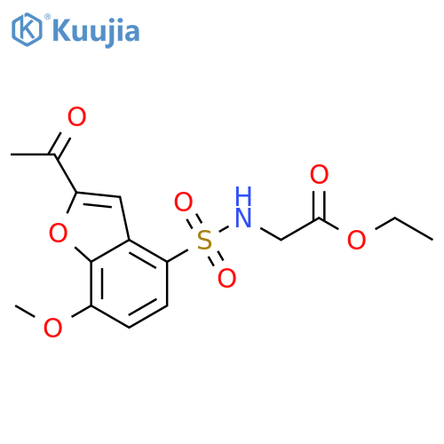 Glycine, N-[(2-acetyl-7-methoxy-4-benzofuranyl)sulfonyl]-, ethyl ester structure