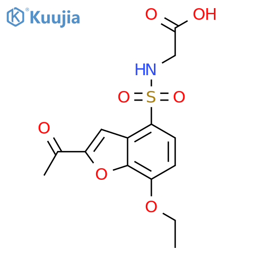 Glycine, N-[(2-acetyl-7-ethoxy-4-benzofuranyl)sulfonyl]- structure