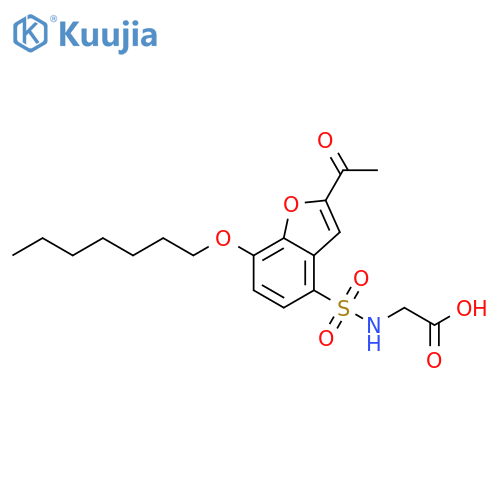 Glycine, N-[[2-acetyl-7-(heptyloxy)-4-benzofuranyl]sulfonyl]- structure
