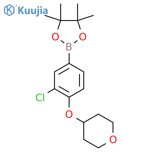 2-(3-Chloro-4-(tetrahydro-2H-pyran-4-yloxy)phenyl)-4,4,5,5-tetramethyl-1,3,2-dioxaborolane structure
