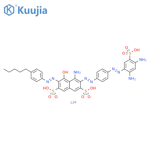 2,7-Naphthalenedisulfonic acid, 4-amino-3-[2-[4-[2-(2,4-diamino-5-sulfophenyl)diazenyl]phenyl]diazenyl]-5-hydroxy-6-[2-(4-pentylphenyl)diazenyl]-, lithium salt (1:3) structure