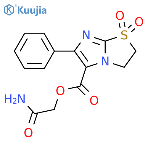 Imidazo[2,1-b]thiazole-5-carboxylic acid, 2,3-dihydro-6-phenyl-,2-amino-2-oxoethyl ester, 1,1-dioxide structure