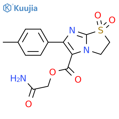 Imidazo[2,1-b]thiazole-5-carboxylic acid,2,3-dihydro-6-(4-methylphenyl)-, 2-amino-2-oxoethyl ester, 1,1-dioxide structure