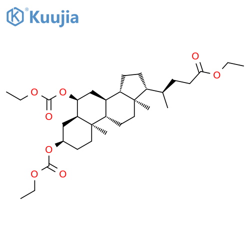 Cholan-24-oic acid, 3,6-bis[(ethoxycarbonyl)oxy]-, ethyl ester, (3a,5b,6a)- structure