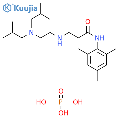 Propanamide, 3-[[2-[bis(2-methylpropyl)amino]ethyl]amino]-N-(2,4,6-trimethylphenyl)-, phosphate (1:2) structure