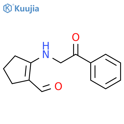1-Cyclopentene-1-carboxaldehyde, 2-[(2-oxo-2-phenylethyl)amino]- structure