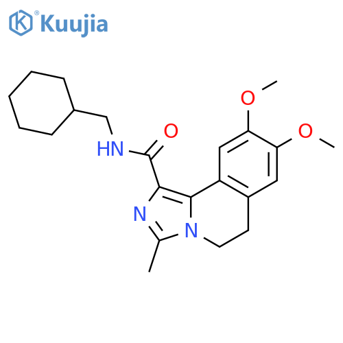 Imidazo[5,1-a]isoquinoline-1-carboxamide,N-(cyclohexylmethyl)-5,6-dihydro-8,9-dimethoxy-3-methyl- structure