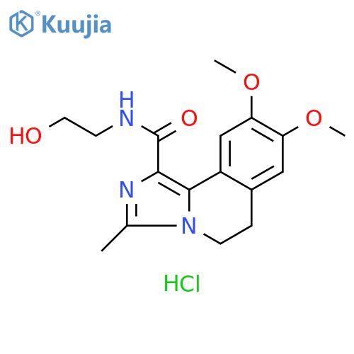 Imidazo[5,1-a]isoquinoline-1-carboxamide, 5,6-dihydro-N-(2-hydroxyethyl)-8,9-dimethoxy-3-methyl-, hydrochloride (1:1) structure