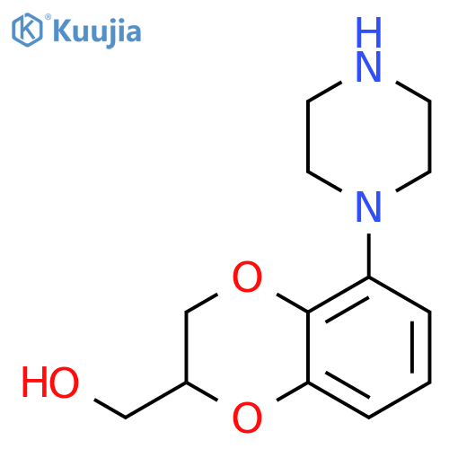 1,4-Benzodioxin-2-methanol, 2,3-dihydro-5-(1-piperazinyl)- structure