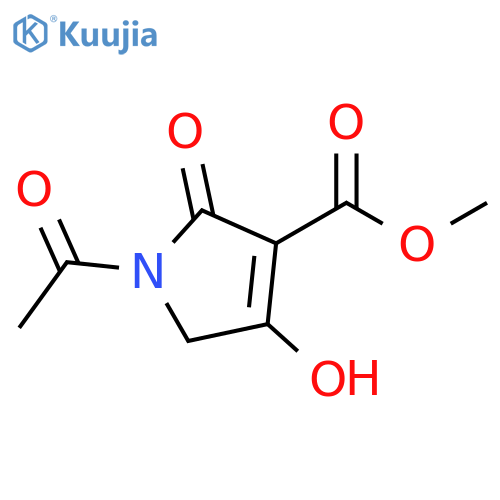 1-acetyl-2,5-dihydro-4-hydroxy-2-oxo-1H-Pyrrole-3-carboxylic acid methyl ester structure
