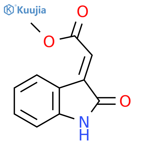Acetic acid, (1,2-dihydro-2-oxo-3H-indol-3-ylidene)-, methyl ester, (2E)- structure