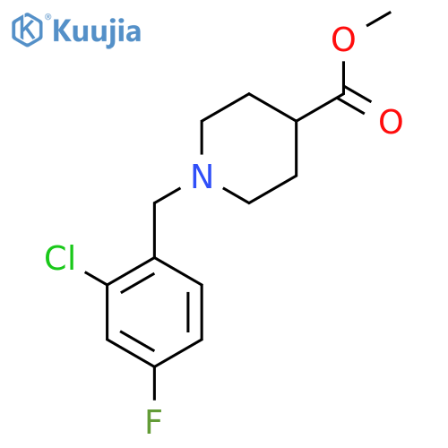 Methyl 1-[(2-chloro-4-fluorophenyl)methyl]piperidine-4-carboxylate structure