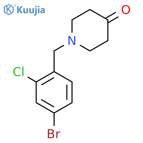 1-(4-Bromo-2-chlorobenzyl)piperidin-4-one structure