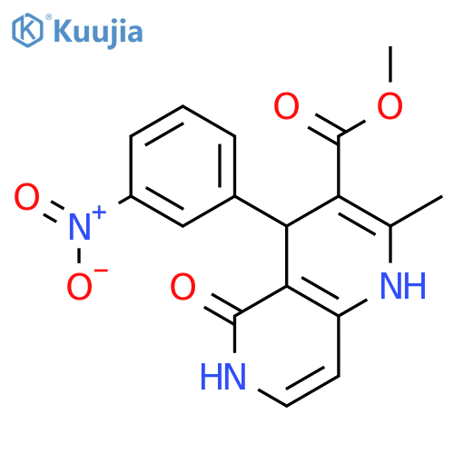 1,6-Naphthyridine-3-carboxylic acid, 1,4,5,6-tetrahydro-2-methyl-4-(3-nitrophenyl)-5-oxo-, methyl ester, (±)- structure