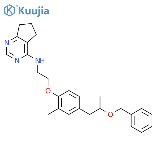 5H-Cyclopentapyrimidin-4-amine, 6,7-dihydro-N-[2-[2-methyl-4-[2-(phenylmethoxy)propyl]phenoxy]ethyl]- structure