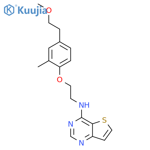 Thieno[3,2-d]pyrimidin-4-amine,N-[2-[4-(2-methoxyethyl)-2-methylphenoxy]ethyl]- structure