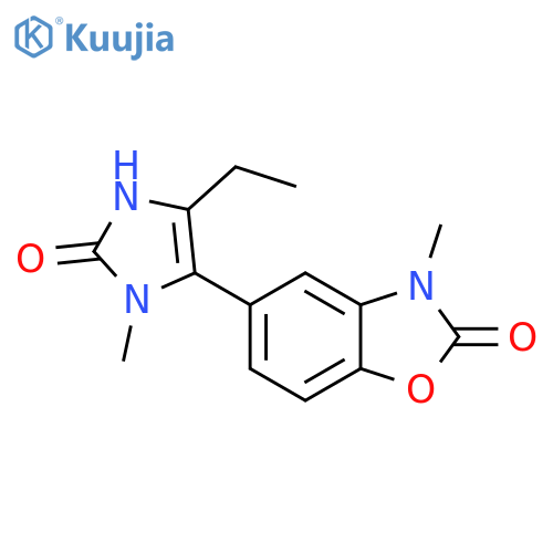 2(3H)-Benzoxazolone,5-(5-ethyl-2,3-dihydro-3-methyl-2-oxo-1H-imidazol-4-yl)-3-methyl- structure