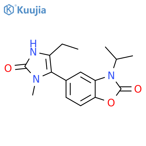 2(3H)-Benzoxazolone,5-(5-ethyl-2,3-dihydro-3-methyl-2-oxo-1H-imidazol-4-yl)-3-(1-methylethyl)- structure