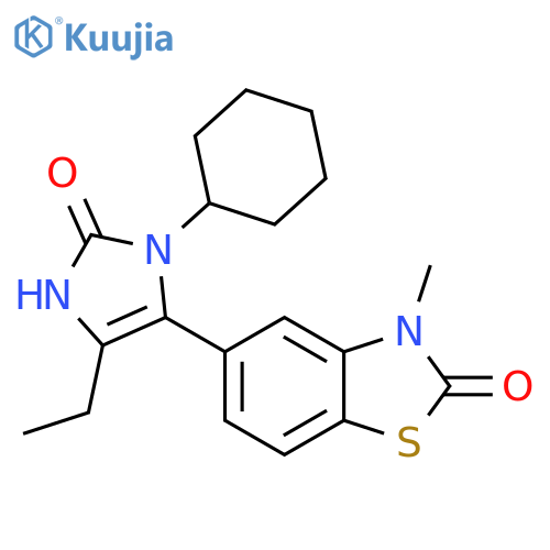 2(3H)-Benzothiazolone,5-(3-cyclohexyl-5-ethyl-2,3-dihydro-2-oxo-1H-imidazol-4-yl)-3-methyl- structure