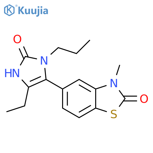 2(3H)-Benzothiazolone,5-(5-ethyl-2,3-dihydro-2-oxo-3-propyl-1H-imidazol-4-yl)-3-methyl- structure