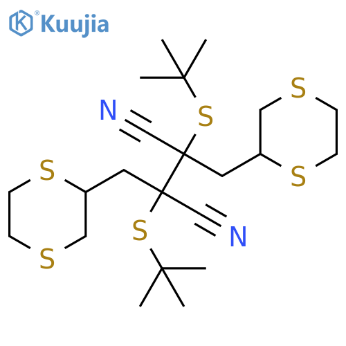 Butanedinitrile,2,3-bis[(1,1-dimethylethyl)thio]-2,3-bis(1,4-dithian-2-ylmethyl)- structure