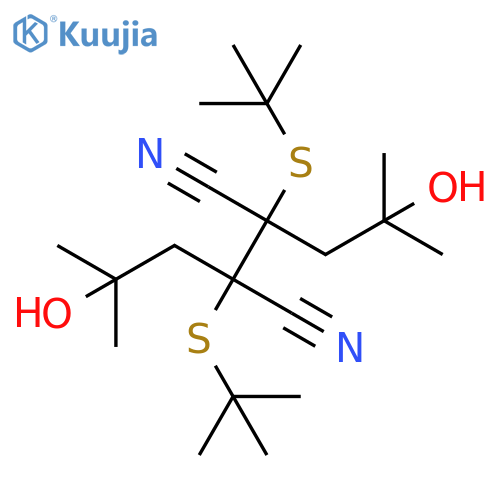 Butanedinitrile,2,3-bis[(1,1-dimethylethyl)thio]-2,3-bis(2-hydroxy-2-methylpropyl)- structure