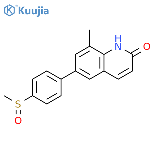 2(1H)-Quinolinone, 8-methyl-6-[4-(methylsulfinyl)phenyl]- structure