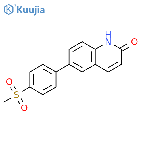 2(1H)-Quinolinone, 6-[4-(methylsulfonyl)phenyl]- structure