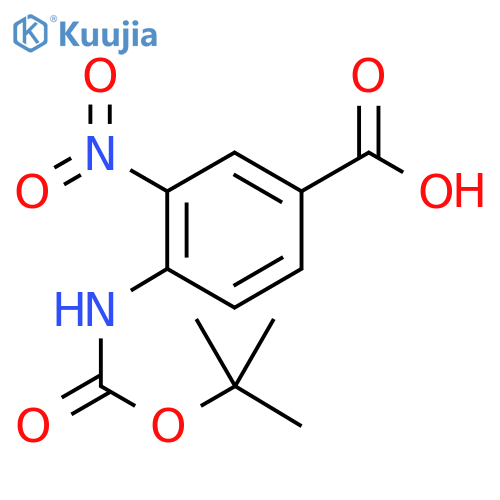 4-((tert-butoxycarbonyl)amino)-3-nitrobenzoic acid structure