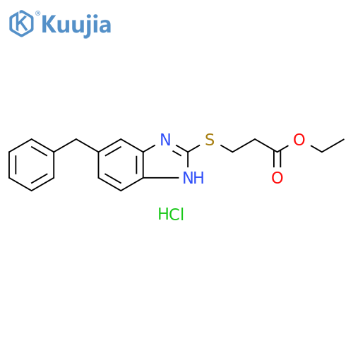 Propanoic acid, 3-[[5-(phenylmethyl)-1H-benzimidazol-2-yl]thio]-, ethylester, monohydrochloride structure