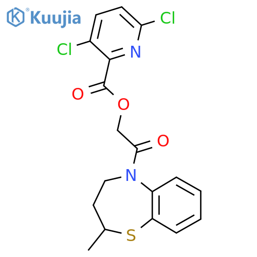 2-(2-Methyl-2,3,4,5-tetrahydro-1,5-benzothiazepin-5-yl)-2-oxoethyl 3,6-dichloropyridine-2-carboxylate structure