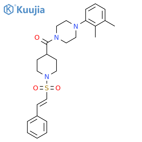 1-(2,3-Dimethylphenyl)-4-[1-(2-phenylethenesulfonyl)piperidine-4-carbonyl]piperazine structure