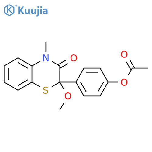 2H-1,4-Benzothiazin-3(4H)-one, 2-[4-(acetyloxy)phenyl]-2-methoxy-4-methyl- structure