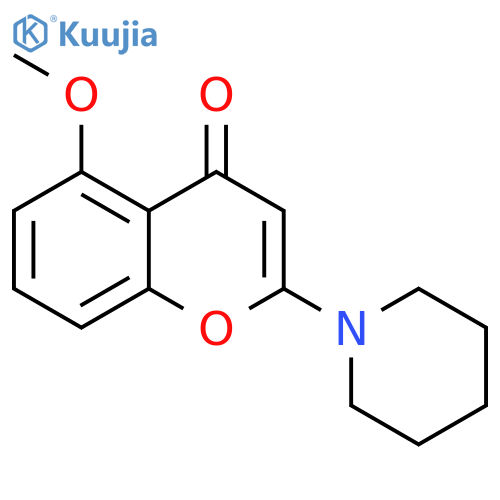 4H-1-Benzopyran-4-one, 5-methoxy-2-(1-piperidinyl)- structure
