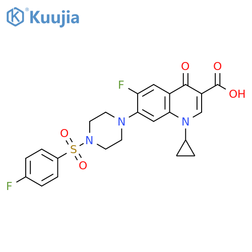 3-Quinolinecarboxylic acid, 1-cyclopropyl-6-fluoro-7-[4-[(4-fluorophenyl)sulfonyl]-1-piperazinyl]-1,4-dihydro-4-oxo- structure