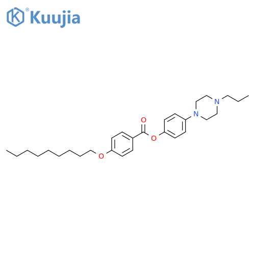 Benzoic acid, 4-(nonyloxy)-, 4-(4-propyl-1-piperazinyl)phenyl ester structure