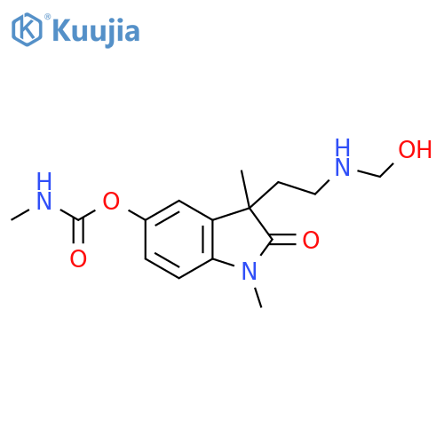 2H-Indol-2-one, 1,3-dihydro-3-[2-(hydroxymethylamino)ethyl]-1,3-dimethyl-5-[[(methylamino)carbonyl]oxy]- structure