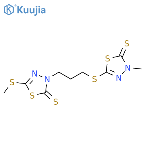 1,3,4-Thiadiazole-2(3H)-thione, 3-[3-[(4,5-dihydro-4-methyl-5-thioxo-1,3,4-thiadiazol-2-yl)thio]propyl]-5-(methylthio)- structure