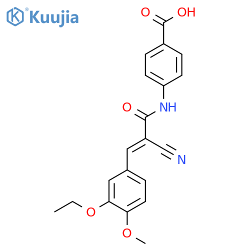 4-[2-Cyano-3-(3-ethoxy-4-methoxyphenyl)prop-2-enamido]benzoic acid structure
