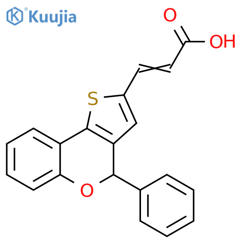 2-Propenoic acid, 3-(4-phenyl-4H-thieno[3,2-c][1]benzopyran-2-yl)- structure